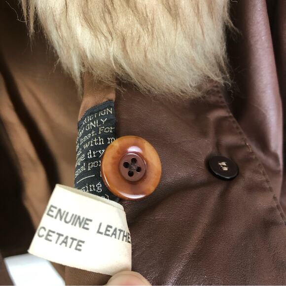 Vintage 70’s Penny Lane Leather & Fur Jacket - Picture 7 of 9